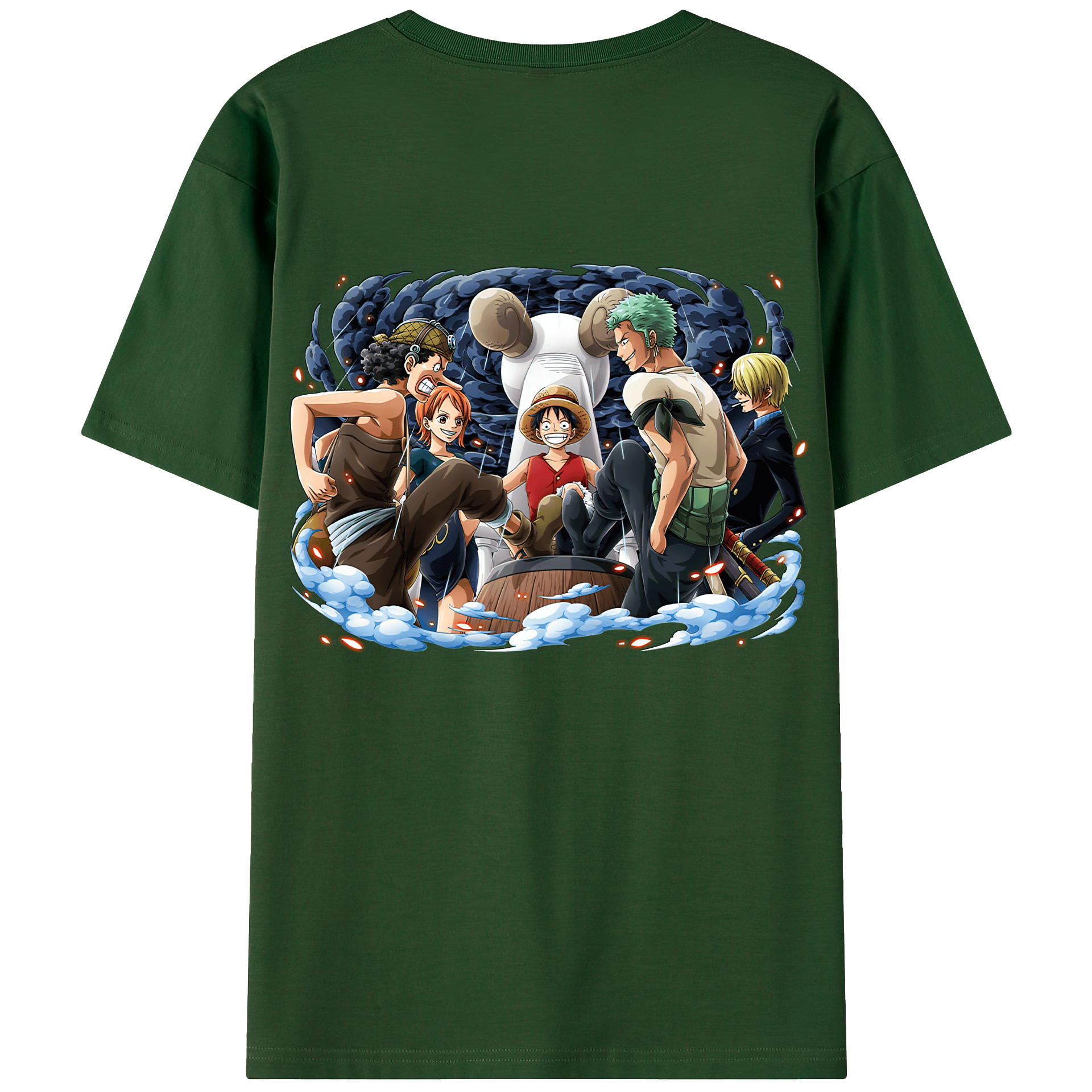 ワンピース モンキー・D・ルフィ ONE PIECE Monkey D. Luffy 綿100％半袖Tシャツ（背面プリント）
